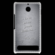 Coque Sony Xperia E1 Désillusion vie Noir Citation Oscar Wilde