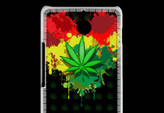 Coque Sony Xperia E1 Feuille de cannabis et cœur Rasta