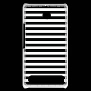 Coque Sony Xperia E1 rayures noires et blanches