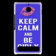 Coque Sony Xperia E1 Keep Calm Girly Bleu