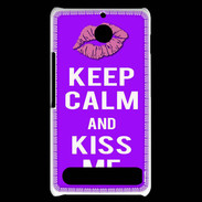 Coque Sony Xperia E1 Keep Calm Kiss me Violet