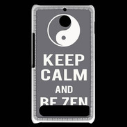 Coque Sony Xperia E1 Keep Calm Be Zen Gris