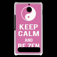 Coque Sony Xperia E1 Keep Calm Be Zen Rose