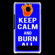 Coque Sony Xperia E1 Keep Calm Burn Bleu