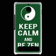 Coque Sony Xperia E1 Keep Calm Be Zen Vert
