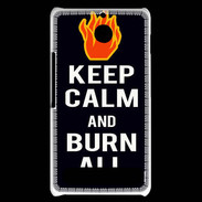 Coque Sony Xperia E1 Keep Calm Burn Noir