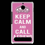Coque Sony Xperia E1 Keep Calm Call Rose