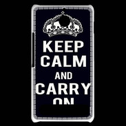 Coque Sony Xperia E1 Keep Calm Carry on Noir