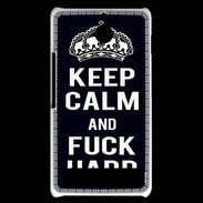 Coque Sony Xperia E1 Keep Calm Fuck hard Noir