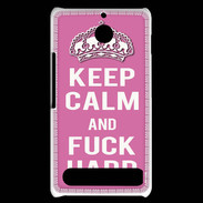 Coque Sony Xperia E1 Keep Calm Fuck hard Rose