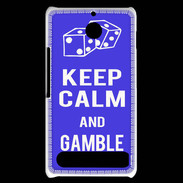 Coque Sony Xperia E1 Keep Calm Gamble Bleu