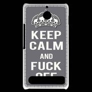 Coque Sony Xperia E1 Keep Calm Fuck Off Gris