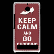 Coque Sony Xperia E1 Keep Calm Go Shopping Brique