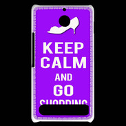 Coque Sony Xperia E1 Keep Calm Go Shopping Violet