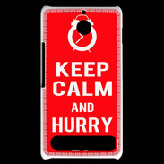 Coque Sony Xperia E1 Keep Calm Hurry up Rouge