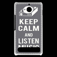 Coque Sony Xperia E1 Keep Calm Listen music Gris