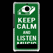 Coque Sony Xperia E1 Keep Calm Listen music Vert