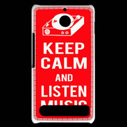Coque Sony Xperia E1 Keep Calm Listen music Rouge