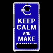 Coque Sony Xperia E1 Keep Calm Make money Bleu