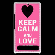 Coque Sony Xperia E1 Keep Calm Love me Rose