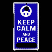Coque Sony Xperia E1 Keep Calm Peace Bleu