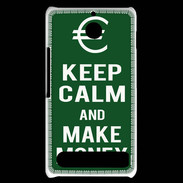 Coque Sony Xperia E1 Keep Calm Make money Vert