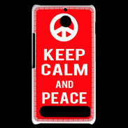 Coque Sony Xperia E1 Keep Calm Peace Rouge