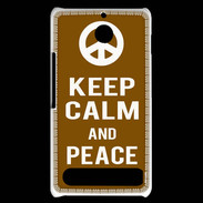 Coque Sony Xperia E1 Keep Calm Peace Marron