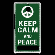 Coque Sony Xperia E1 Keep Calm Peace Vert