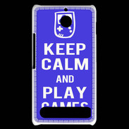 Coque Sony Xperia E1 Keep Calm Play games Bleu