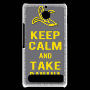 Coque Sony Xperia E1 Keep Calm Take Banana Gris