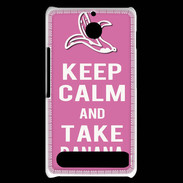 Coque Sony Xperia E1 Keep Calm Take Banana Rose
