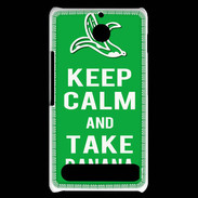 Coque Sony Xperia E1 Keep Calm Take Banana Vert