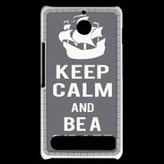 Coque Sony Xperia E1 Keep Calm Be a Pirate Gris