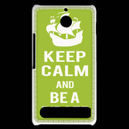 Coque Sony Xperia E1 Keep Calm Be a Pirate Vert pomme