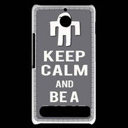 Coque Sony Xperia E1 Keep Calm Be a Robot Gris