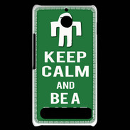 Coque Sony Xperia E1 Keep Calm Be a Robot Vert