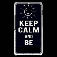 Coque Sony Xperia E1 Keep Calm Be Happy Noir