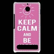 Coque Sony Xperia E1 Keep Calm Be Happy Rose