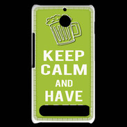 Coque Sony Xperia E1 Keep Calm Have a beer Vert pomme