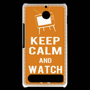 Coque Sony Xperia E1 Keep Calm Watch TV Orange