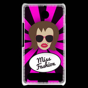 Coque Sony Xperia E1 Miss Fashion Chatain