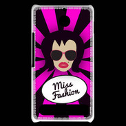 Coque Sony Xperia E1 Miss Fashion Brune