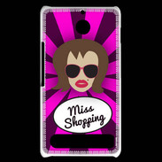Coque Sony Xperia E1 Miss Shopping Chatain