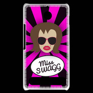 Coque Sony Xperia E1 Miss Swag Chatain