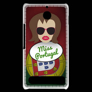 Coque Sony Xperia E1 Miss Portugal Chatain