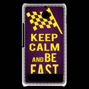 Coque Sony Xperia E1 Keep Calm and Be Fast Violet