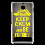 Coque Sony Xperia E1 Keep Calm and Be Furious Gris