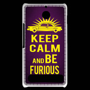 Coque Sony Xperia E1 Keep Calm and Be Furious Violet