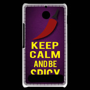 Coque Sony Xperia E1 Keep Calm and Be Spicy Violet